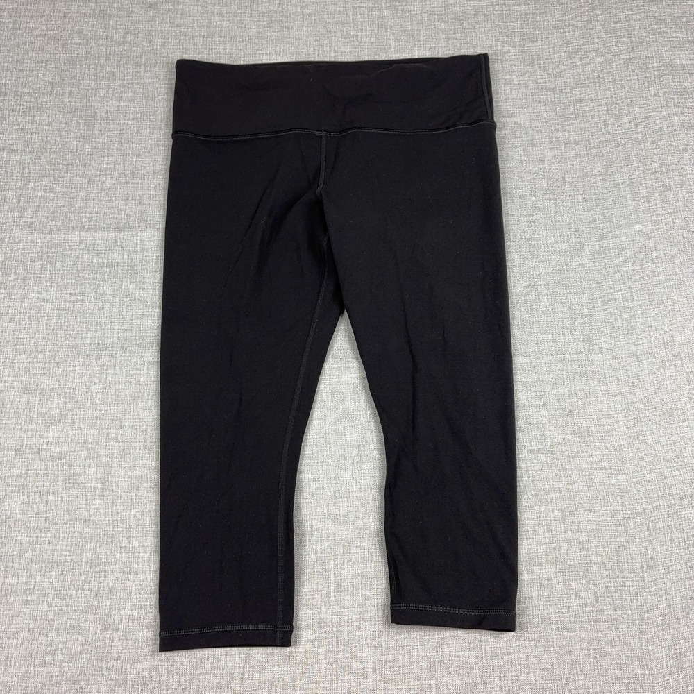 Athleta Capri Leggings Womens Large Petite Black Yoga Gym Pants Stretch